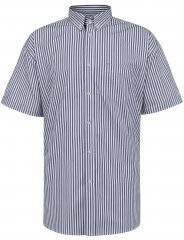 Kam Jeans 6375 Casual Striped Short Sleeve Shirt Navy