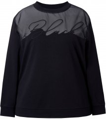 Ulla Popken Tulle Panel Sweatshirt Black