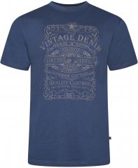 Kam Jeans 5786 Vintage Denim Print Tee Indigo