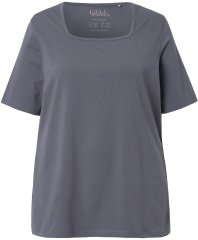 Ulla Popken Essential Square Neck Stretch Tee Graphite Grey
