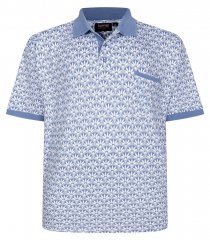 Espionage P231 Polo majica s geometrijskim printom plava/bijela