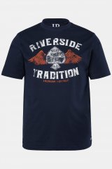 JP1880 T-Shirt Short Sleeve Chest Print Navy