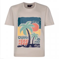 Espionage T448 desert island majica s printom ekru