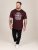 D555 Baldwin Grumpy Old Man Club Print Crew Neck T-shirt Burgundy/ Black Twist - Majice Kratkih Rukava - Muške Majice Kratkih Rukava Veliki Brojevi 