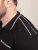 D555 Potts Jersey Polo With Jacquard Collar & Cuffs Crna - Polo majice - Muške Polo Majice Veliki Brojevi