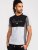 D555 Felix Couture Crew Neck Cut And Sew T-Shirt Black/Charcoal - Majice Kratkih Rukava - Muške Majice Kratkih Rukava Veliki Brojevi 