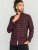 D555 Holton Dark Red Checked Flannel Shirt - Košulje - Muške Košulje Veliki Brojevi