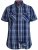 D555 Safford Short Sleeve Navy Check Shirt - Košulje - Muške Košulje Veliki Brojevi