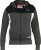 D555 NATHAN Full Zip Hoody With Cut And Sew Detail Black/Charcoal - Puloveri & dukserice - Muške Puloveri & dukserice veliki brojevi