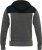 D555 NATHAN Full Zip Hoody With Cut And Sew Detail Black/Charcoal - Puloveri & dukserice - Muške Puloveri & dukserice veliki brojevi