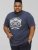D555 COOK Trio Of Skulls Printed Crew Neck T-Shirt Slate Blue - Majice Kratkih Rukava - Muške Majice Kratkih Rukava Veliki Brojevi 