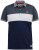 D555 EMERSON Cut And Sew Polo With Jacquard Collar Navy - Polo majice - Muške Polo Majice Veliki Brojevi