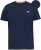 D555 SANDFORD Double Layer On Neck Ribs And Hem Waffle Textured T-Shirt Navy - Majice Kratkih Rukava - Muške Majice Kratkih Rukava Veliki Brojevi 