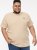 D555 SANDFORD Double Layer On Neck Ribs And Hem Waffle Textured T-Shirt Beige - Majice Kratkih Rukava - Muške Majice Kratkih Rukava Veliki Brojevi 
