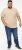 D555 SANDFORD Double Layer On Neck Ribs And Hem Waffle Textured T-Shirt Beige - Majice Kratkih Rukava - Muške Majice Kratkih Rukava Veliki Brojevi 