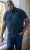 D555 OAKLEY AOP Jersey Polo With Jacquard Collar, Ribs And Chest Pocket Navy - Polo majice - Muške Polo Majice Veliki Brojevi