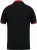D555 CHESTER Pique Polo With Red Collar With Tipping Detail And Chest Embroidery Black - Polo majice - Muške Polo Majice Veliki Brojevi