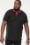 D555 CHESTER Pique Polo With Red Collar With Tipping Detail And Chest Embroidery Black - Polo majice - Muške Polo Majice Veliki Brojevi