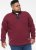 D555 HIRALDO Quarter Neck Pique Fleece Sweatshirt With Chest Embroidery Red - Puloveri & dukserice - Muške Puloveri & dukserice veliki brojevi