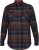 D555 SHERLOCK Check Overshirt With Two Patch Pockets & Button Down Collar Navy - Košulje - Muške Košulje Veliki Brojevi
