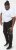 D555 COTGRAVE Couture Elasticated Waistband Jogger With Woven Fabric Trim Black - Sportske hlače & kratke - Muške Trenirke Veliki Brojevi