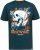 D555 NEAL Skull With Flames Printed Crew Neck T-Shirt Navy/Blue Twist - Majice Kratkih Rukava - Muške Majice Kratkih Rukava Veliki Brojevi 