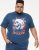 D555 NEAL Skull With Flames Printed Crew Neck T-Shirt Navy/Blue Twist - Majice Kratkih Rukava - Muške Majice Kratkih Rukava Veliki Brojevi 