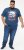 D555 NEAL Skull With Flames Printed Crew Neck T-Shirt Navy/Blue Twist - Majice Kratkih Rukava - Muške Majice Kratkih Rukava Veliki Brojevi 