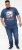 D555 NEAL Skull With Flames Printed Crew Neck T-Shirt Navy/Blue Twist - Majice Kratkih Rukava - Muške Majice Kratkih Rukava Veliki Brojevi 