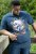 D555 NEAL Skull With Flames Printed Crew Neck T-Shirt Navy/Blue Twist - Majice Kratkih Rukava - Muške Majice Kratkih Rukava Veliki Brojevi 