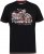 D555 LORNE Motor Bike Splatter Printed Crew Neck T-Shirt Washed Black - Majice Kratkih Rukava - Muške Majice Kratkih Rukava Veliki Brojevi 