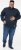 D555 SWANN Quarter Neck Sweatshirt With Quilted Top Panel Navy - Puloveri & dukserice - Muške Puloveri & dukserice veliki brojevi