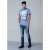 D555 Howie Fine Stripe T-shirt Blue - Majice Kratkih Rukava - Muške Majice Kratkih Rukava Veliki Brojevi 