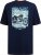 D555 Knowle Detroit Motor Bike Printed Crew Neck T-Shirt Navy - Majice Kratkih Rukava - Muške Majice Kratkih Rukava Veliki Brojevi 