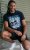 D555 Knowle Detroit Motor Bike Printed Crew Neck T-Shirt Navy - Majice Kratkih Rukava - Muške Majice Kratkih Rukava Veliki Brojevi 