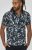 D555 Halifax AOP Hawaiian Print Short Sleeve Polo Blue - Majice Kratkih Rukava - Muške Majice Kratkih Rukava Veliki Brojevi 