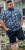 D555 Halifax AOP Hawaiian Print Short Sleeve Polo Blue - Majice Kratkih Rukava - Muške Majice Kratkih Rukava Veliki Brojevi 