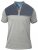D555 MAURICE Top Paneled Short Sleeve Polo Grey - Polo majice - Muške Polo Majice Veliki Brojevi