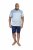 D555 MAURICE Top Paneled Short Sleeve Polo Grey - Polo majice - Muške Polo Majice Veliki Brojevi