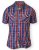 D555 ELIAS Short Sleeve Blue & Red Check Shirt - Košulje - Muške Košulje Veliki Brojevi