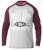 D555 KELTON Long Sleeve Raglan T-Shirt Grey/Burgundy - Majice Kratkih Rukava - Muške Majice Kratkih Rukava Veliki Brojevi 