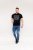 D555 Willoughby NYC Dot Printed T-Shirt Black - Majice Kratkih Rukava - Muške Majice Kratkih Rukava Veliki Brojevi 