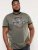 D555 Hereford Brooklyn Motorbike Printed Ringer T-Shirt Khaki - Majice Kratkih Rukava - Muške Majice Kratkih Rukava Veliki Brojevi 