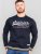 D555 Marlow Printed Crew Neck Sweatshirt Navy - Puloveri & dukserice - Muške Puloveri & dukserice veliki brojevi