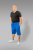 20 Nodi Short Leg Sports Pants in Combed Cotton Jersey Blue - Sportske hlače & kratke - Muške Trenirke Veliki Brojevi