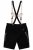 JP1880 Genuine Leather Traditional Lederhosen Shorts Black - Kratke hlače - Muške Kratke Hlače Veliki Brojevi 