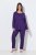 Ulla Popken 812441 Pidžama dugih rukava s čipkom Kraljevsko plava - Pidžame/Loungewear - 