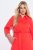 Ulla Popken 815217 Košuljasta haljina A-kroja s pojasom za vezanje Ružičasta - Midi haljine - Ženske midi haljine plus size