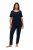 Ulla Popken 821244 Pidžama s točkicama Tamnoplava - Pidžame/Loungewear - 