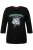 Ulla Popken Horticultural Graphic Floral Tee Black - Tiskana majica za žene - 
